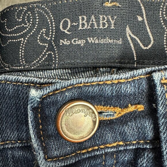 Wrangler Q-Baby Womens No-Gap Waistband Bootcut Jeans Size 0X34 Blue Stretch Den - Picture 2 of 16